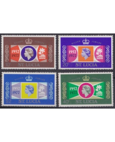 F-EX56366 ST LUCIA IS UK ENGLAND MNH 1977 ROYAL SILVER JUBILEE CORONATION.