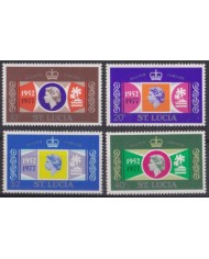 F-EX56366 ST LUCIA IS UK ENGLAND MNH 1977 ROYAL SILVER JUBILEE CORONATION.