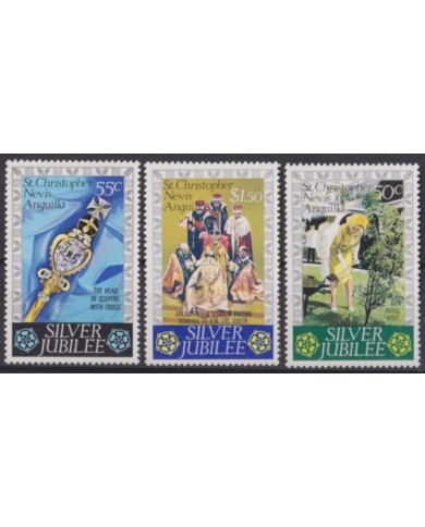 F-EX56368 ST CHRISTOPHER NEVIS ANGUILLA MNH 1977 SHEET ROYAL SILVER JUBILEE.