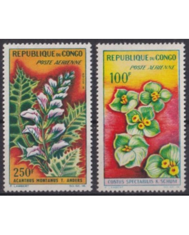 F-EX56407 CONGO MNH 1963 AIRMAIL FLOWER FLORES.