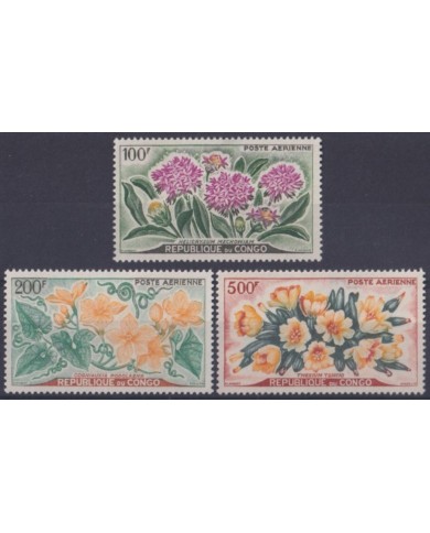 F-EX56406 CONGO MH 1961 ROSE FLOWER FLORES.