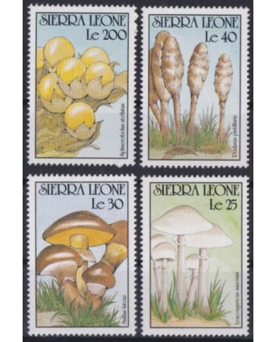 F-EX56391 SIERRA LEONE MNH 1990 MUSHROOMS PLANTS & FLOWER FLORES.