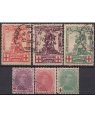 F-EX55929 BELGIUM BELGIQUE USED 1914-15 RED CROSS STAMPS LOT +70€.