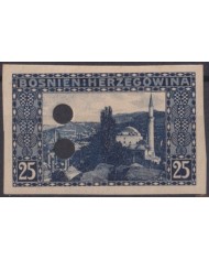 F-EX55931 BOSNIA HERZEGOVINA 1910 25h MUSLIN MOSQUEE IMPERF.