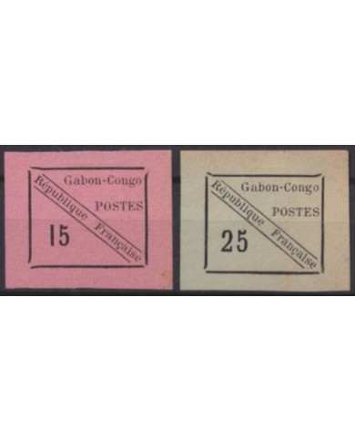F-EX55945 CONGO FRENCH COLONIES 1889 FACSIMILES.