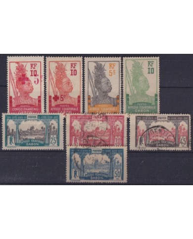 F-EX55950 GABON FRENCH 1915-22 MH- USED INDIGENOUS LANDSCAPE +40€.
