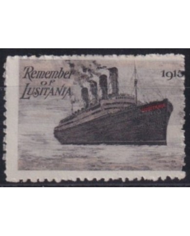 F-EX55961 FRANCE CINDERELLA 1915 REMEMBER THE LUSITANIE SHIP.