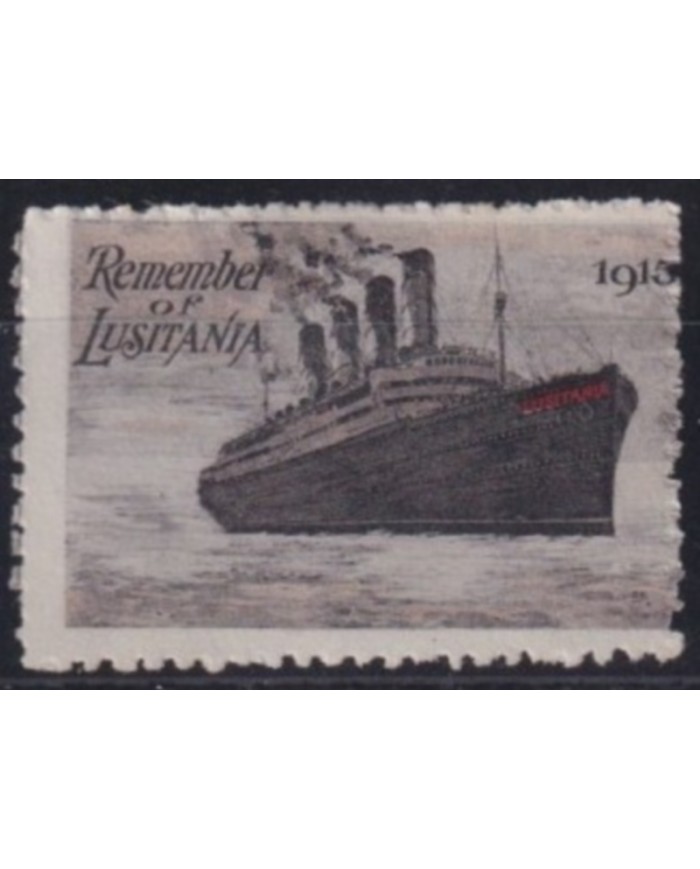 F-EX55961 FRANCE CINDERELLA 1915 REMEMBER THE LUSITANIE SHIP.