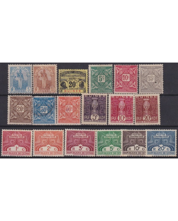 F-EX55970 GUINEE GUINEA POSTAGE DUE STAMPS LOT.