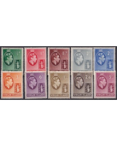 F-EX55966 BRITISH VIRGIN IS 1938-48 MH GEORGE VI & FIRST ISSUE +30€.