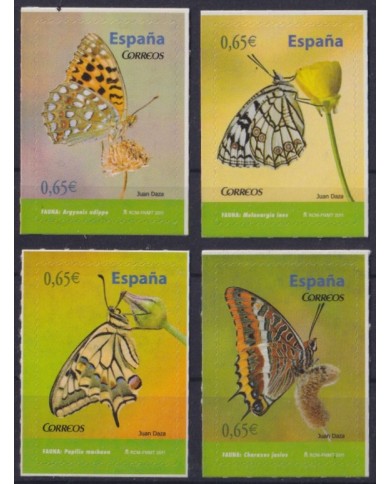 F-EX57207 SPAIN ESPAÑA MNH 2011 BUTTERFLIES MARIPOSAS PAPILLON ADHESIVE.