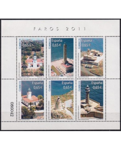 F-EX55880 SPAIN ESPAÑA MNH 2011 LIGHTHOUSE FAROS SPECIAL SHEET.
