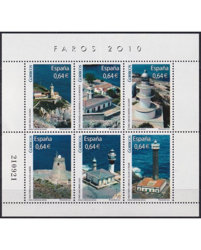 F-EX55883 SPAIN ESPAÑA MNH 2010 LIGHTHOUSE FAROS SPECIAL SHEET.