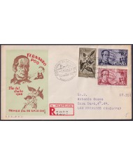 F-EX45741 ESPAÑA FERNANDO POO 1964 REG FDC STAMP DAY CHACON GOVERNOR FLOWER.
