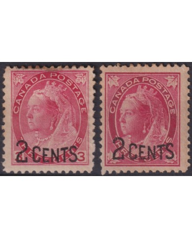 F-EX53747 CANADA 1899 QUEEN VICTORIA OVERPRINT UNUSED.