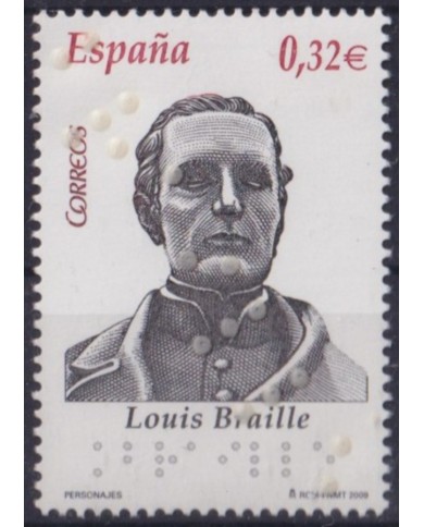 F-EX57217 ESPAÑA SPAIN 2009 MNH LOUIS BRAILE WRITTER SPECIAL PRINTING.