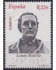 F-EX57217 ESPAÑA SPAIN 2009 MNH LOUIS BRAILE WRITTER SPECIAL PRINTING.