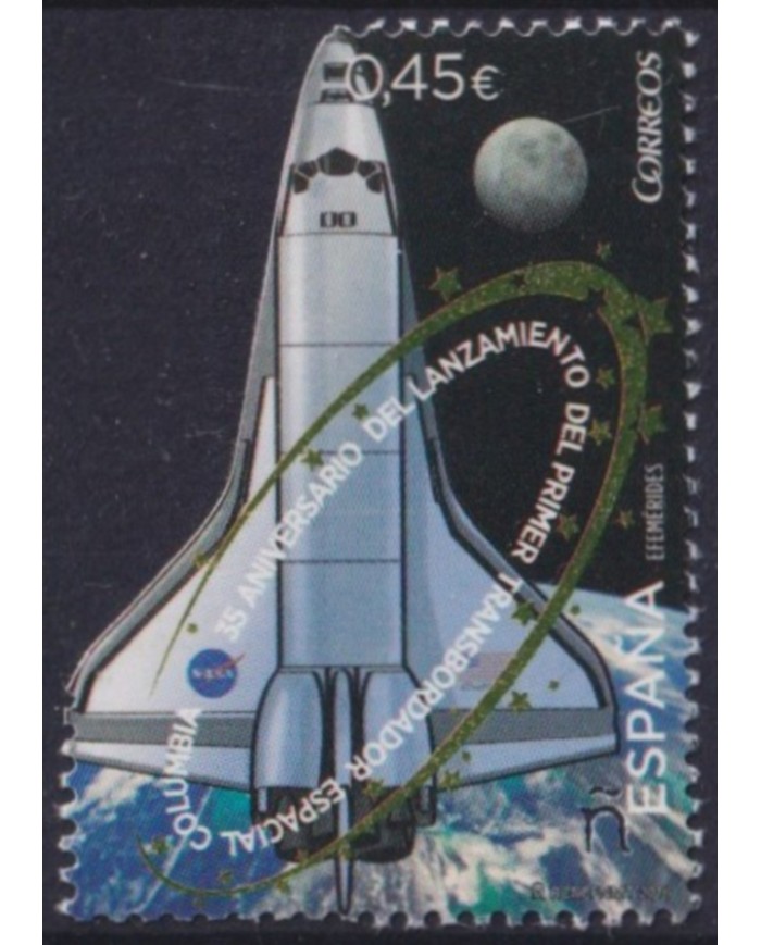 F-EX57219 ESPAÑA SPAIN 2015 MNH 35 ANNIV COLUMBIA SPACIAL TRANSBORDER COSMOS SPACE.