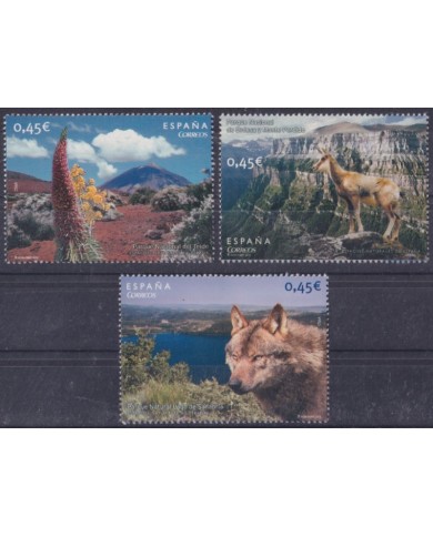 F-EX57223 ESPAÑA SPAIN 2010 MNH NATURAL PARK FOREST WOLF TEIDE SANABRIA LAKE.