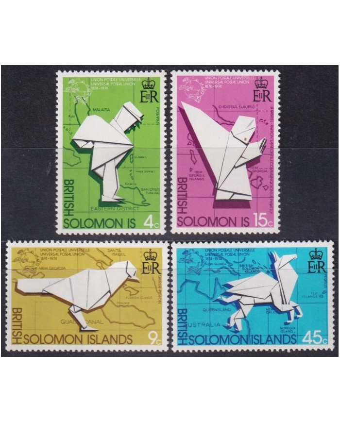 F-EX57302 SOLOMON IS MNH 1974 UPU ORIGAMI PAPER.