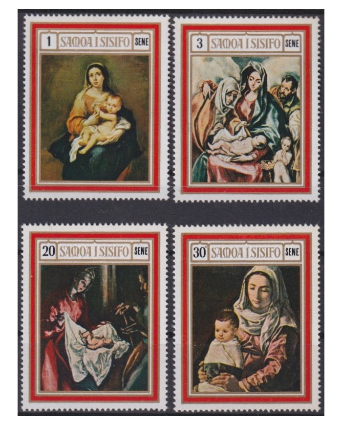 F-EX57308 SAMOA I SISIFO IS MNH 1969 CHRISTMAS ART PAINTING EL GRECO MURILLO VELZQUEZ.