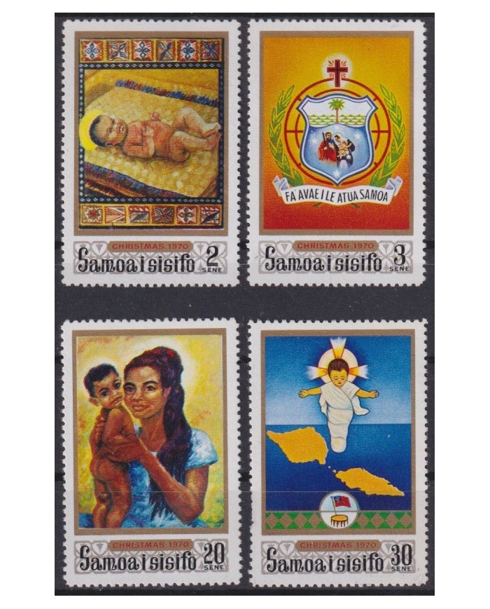 F-EX57309 SAMOA I SISIFO IS MNH 1970 CHRISTMAS NAVIDAD RELIGION DRAWING.