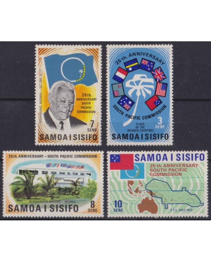 F-EX57311 SAMOA I SISIFO IS MNH 1972 25th ANNIV SOUTH PACIFIC COMMISSION.