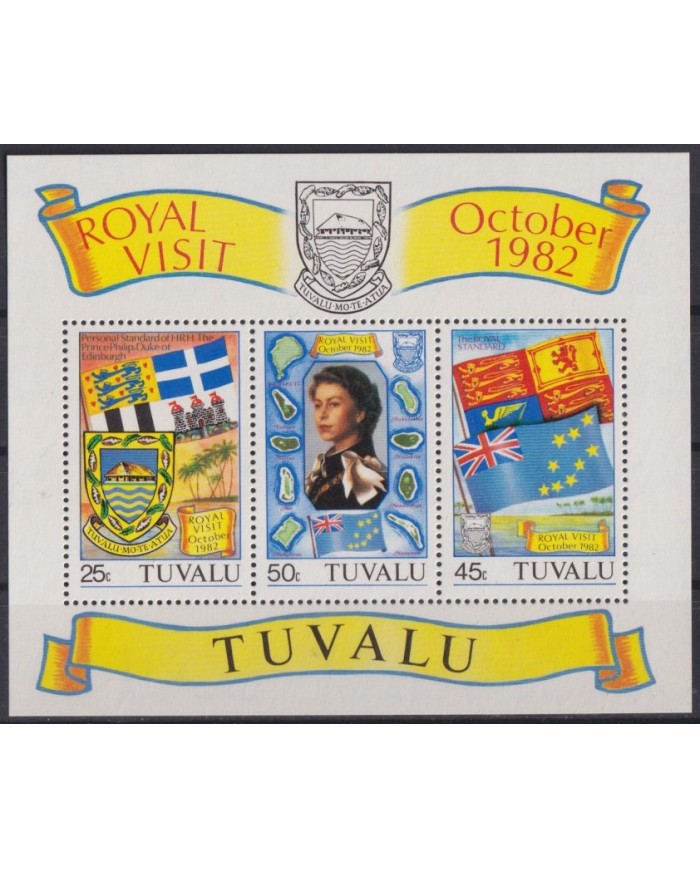 F-EX57318 TUVALU IS MNH 1982 ROYAL FAMILY VISIT.
