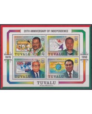 F-EX57293 TUVALU IS MNH 1998 20th ANNIV OF INDEPENDENCE SHEET.