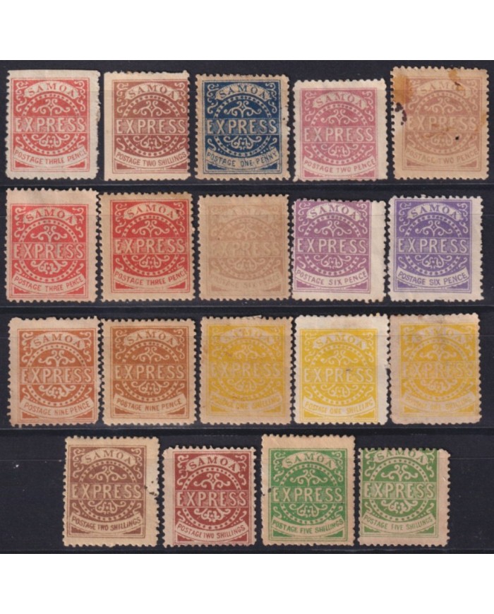 F-EX53056 SAMOA IS 1877 STAMPS LOT ORIGINAL & REPRINT.