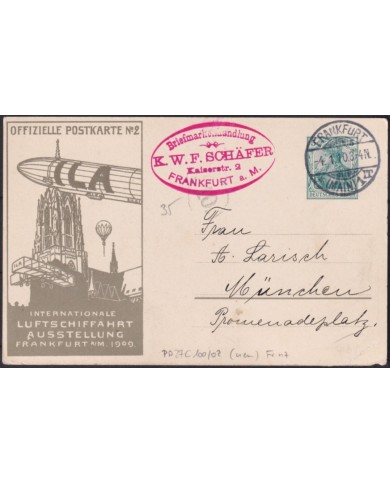 F-EX53719 GERMANY 1909 POSTAL STATIONERY ZEPPELIN ILLUSTRATED POSTCARD PIGEON.