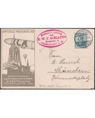F-EX53719 GERMANY 1909 POSTAL STATIONERY ZEPPELIN ILLUSTRATED POSTCARD PIGEON.