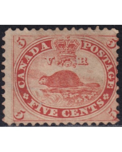 F-EX53752 CANADA 1859-64 5c BEAVER NO GUM +300€.