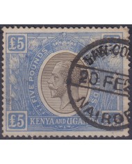 F-EX53980 KENYA TANGANYKA BRITISH TERRITORY 1922-27 5 POUND USED +2100€.