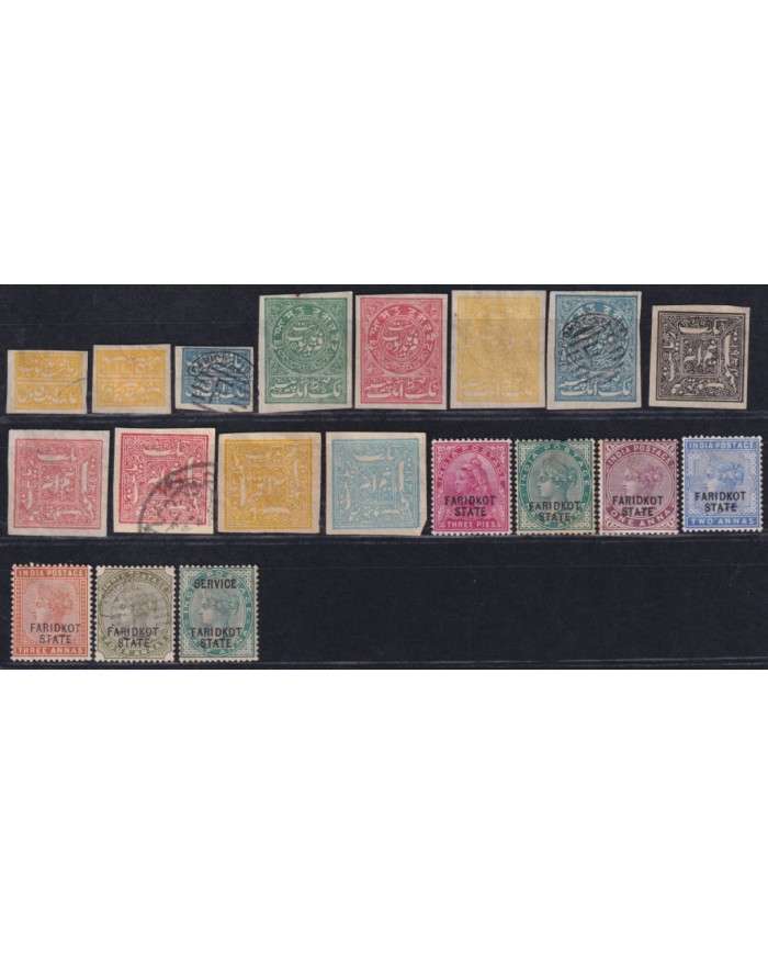 F-EX54218 INDIA FARIDKOT FEUDATARY STATE 1890-91 UK COLONIES CLASSIC STAMPS LOT.