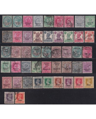 F-EX54224 INDIA PATIALA FEUDATARY STATE UK COLONIES CLASSIC STAMPS LOT.