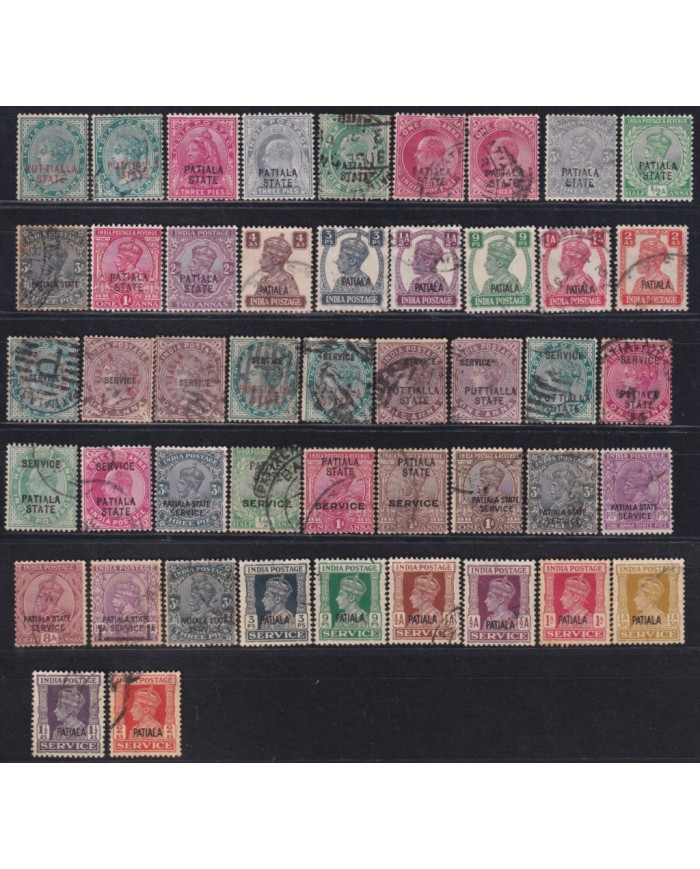 F-EX54224 INDIA PATIALA FEUDATARY STATE UK COLONIES CLASSIC STAMPS LOT.