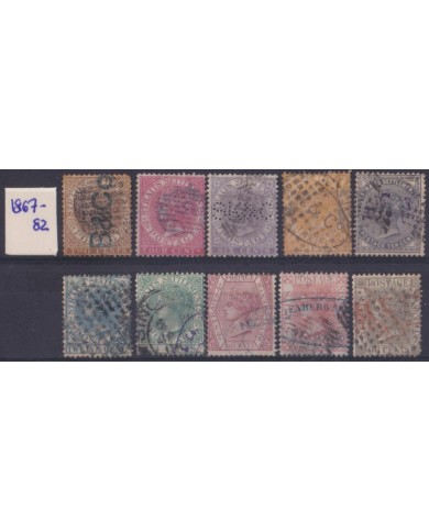 F-EX54300 STRAITS SETTLEMENTS MALAYSIA 1867-82 USED HIGHT VALUE.