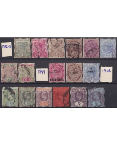 F-EX54304 STRAITS SETTLEMENTS MALAYSIA 1892-1906 USED HIGHT VALUE.