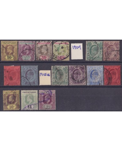 F-EX54304 STRAITS SETTLEMENTS MALAYSIA 1892-1906 USED HIGHT VALUE.
