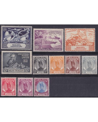 F-EX54319 STRAITS SETTLEMENTS MALAYSIA TRENGGANU USED STAMPS LOT.
