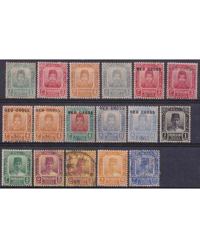 F-EX54319 STRAITS SETTLEMENTS MALAYSIA TRENGGANU USED STAMPS LOT.