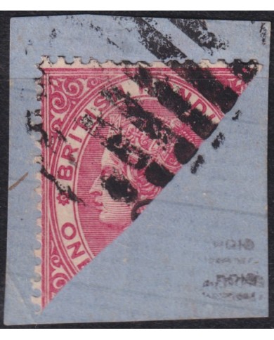 F-EX54328 BRITISH HONDURAS 1882-87 BICEPT HALF USED RARE SIGNED “ROIG”.