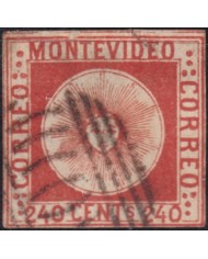 F-EX54330 URUGUAY 1858 40c FORGERY USED.