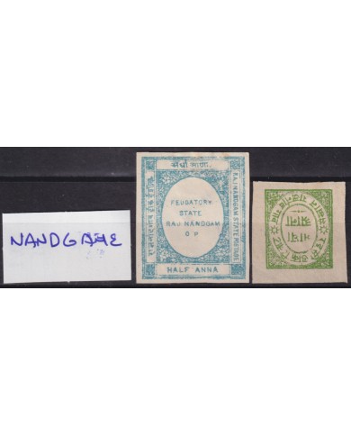 F-EX54829 INDIA NANDGAM FEUDATARY STATE UK COLONIES CLASSIC STAMPS LOT.