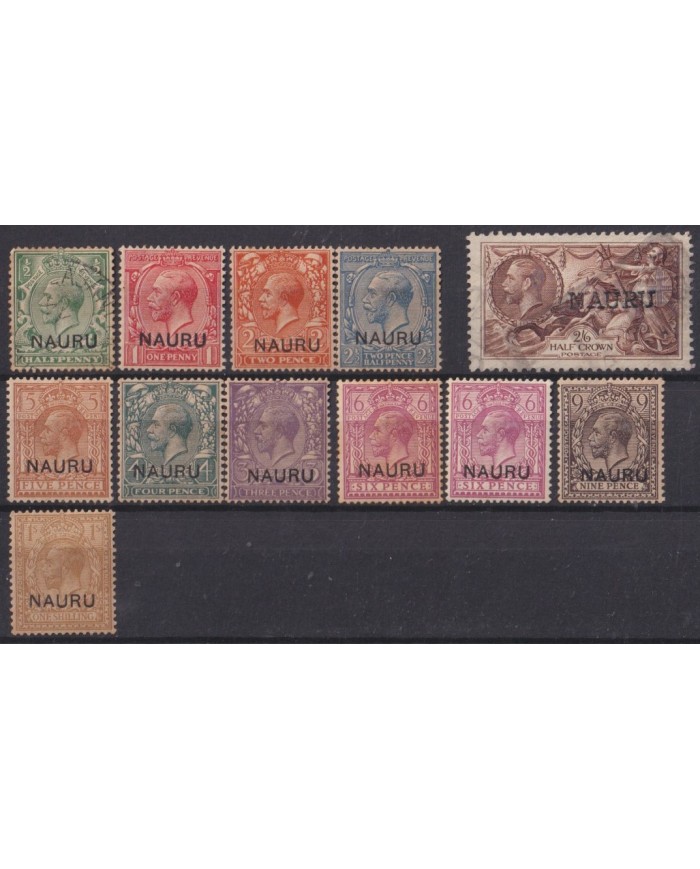 F-EX54844 NAURU 1916 UK COLONIES CLASSIC STAMPS LOT.