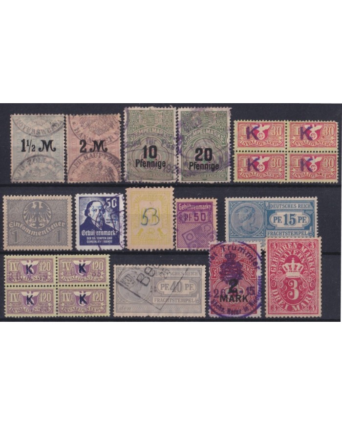 F-EX55189 GERMANY REVENUE STAMPS LOT SVASTICA.