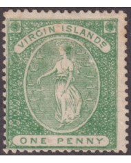 F-EX55333 VIRGIN IS 1866 Nº3 WOMAN ALEGORIE UNUSED.