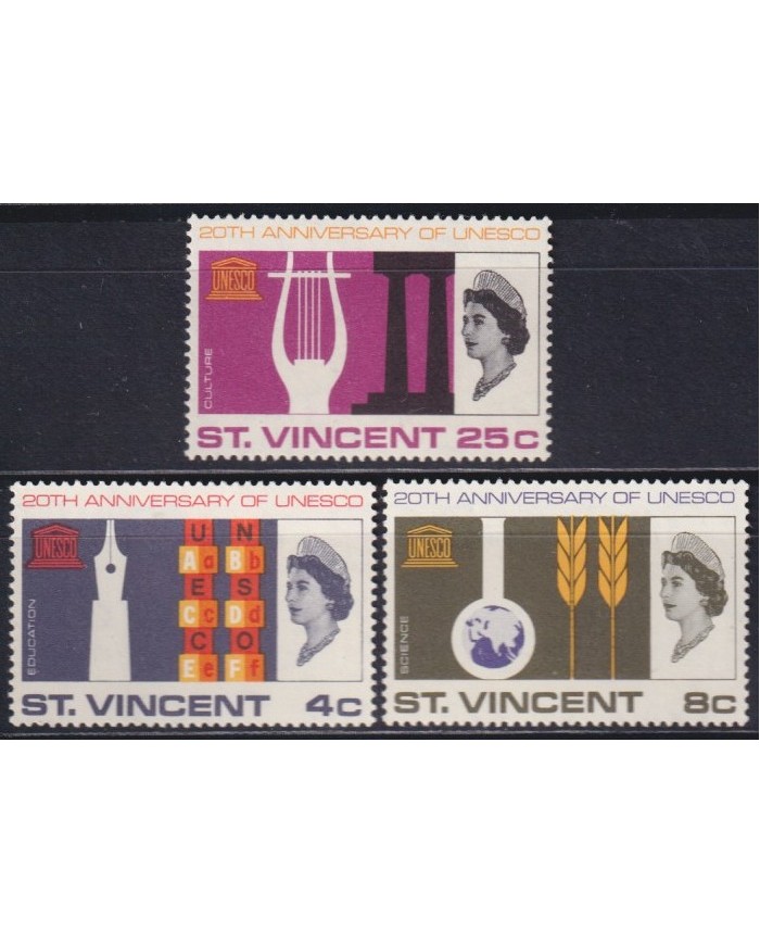 F-EX57360 ST VINCENT MNH 1966 UNESCO 20th ANNIV FOUNDATION.