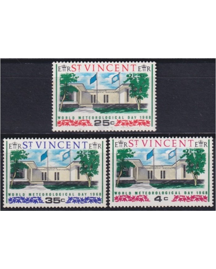 F-EX57363 ST VINCENT MNH 1968 WORLD METEOROLOGICAL INSTITUTE DAY STATION.